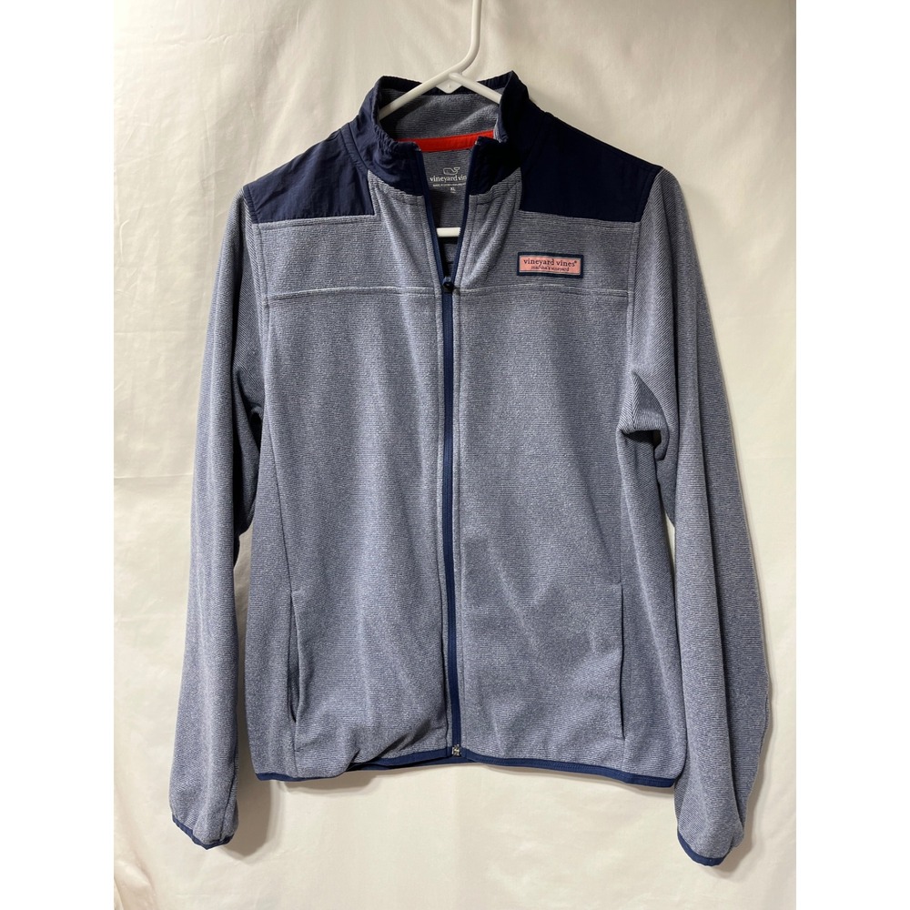 Vineyard Vines Fleece Jacket Blue Navy Quarter‎ Zip Pullover Mens Large